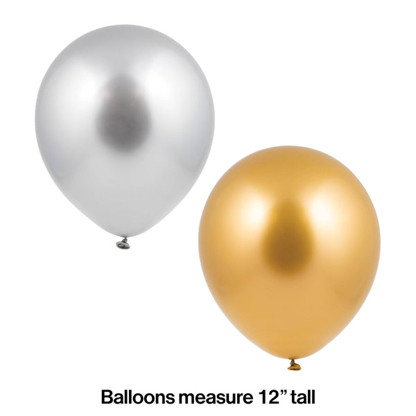 Gold and Silver Balloons, 12pk