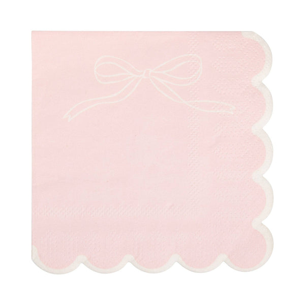 Pink Dainty Bows Cocktail Napkin, 24pk