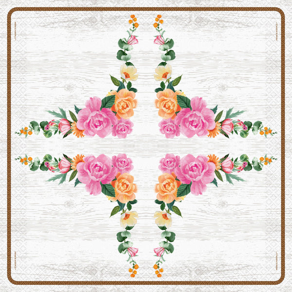 Western Floral Dessert Napkins, 16pk