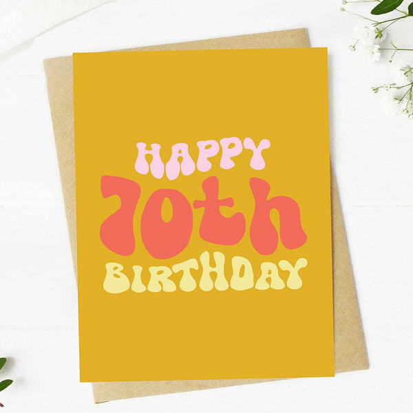 Happy 70th Birthday Groovy Milestone Birthday Greeting Card